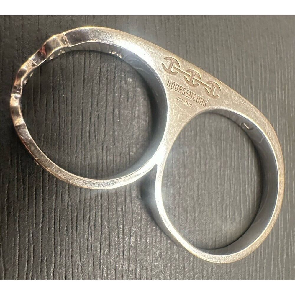 HOORSENBUHS 18K Solid White Gold Double Knuckle Ring 10 Gr